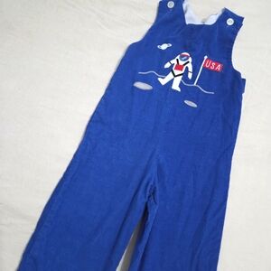 Kellys Kids Blue Kids Overalls Long Jon Astronaut Applique Kids 6